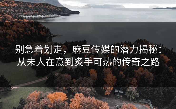 别急着划走,麻豆传媒的潜力揭秘:从未人在意到炙手可热的传奇之路 第1张 别急着划走,麻豆传媒的潜力揭秘:从未人在意到炙手可热的传奇之路 第1张
