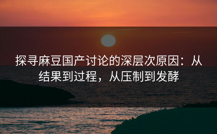 探寻麻豆国产讨论的深层次原因:从结果到过程,从压制到发酵 第1张 探寻麻豆国产讨论的深层次原因:从结果到过程,从压制到发酵 第1张