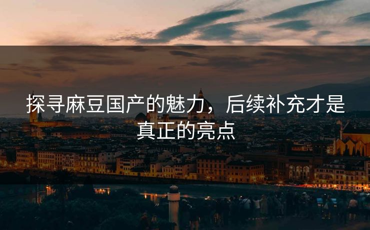 探寻麻豆国产的魅力,后续补充才是真正的亮点 第1张 探寻麻豆国产的魅力,后续补充才是真正的亮点 第1张